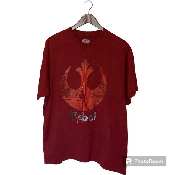 Star Wars Maroon T-Shirt Rebel Alliance Resistance Size XL Lucas Films - Picture 7 of 10